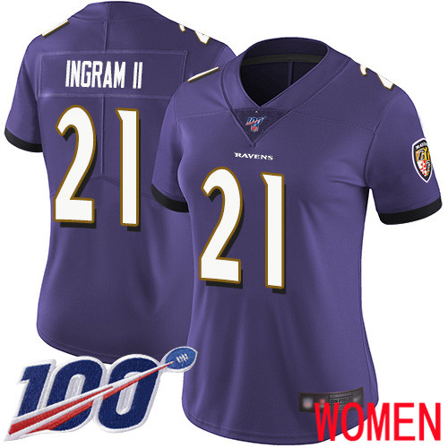 Baltimore Ravens Limited Purple Women Mark Ingram II Home Jersey NFL Football #21 100th Season Vapor Untouchable